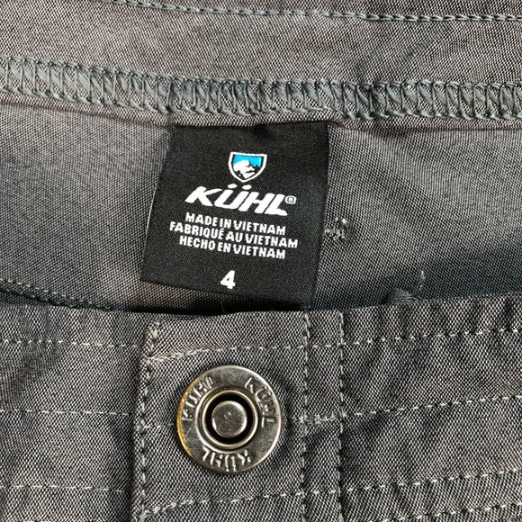Kuhl Shorts Women's 4 Gray Drawstring Nylon Hiking Outdoor Pockets Logo - Picture 3 of 16